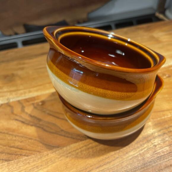 Vintage Crestware pottery soup bowls set of two - Picture 3 of 7